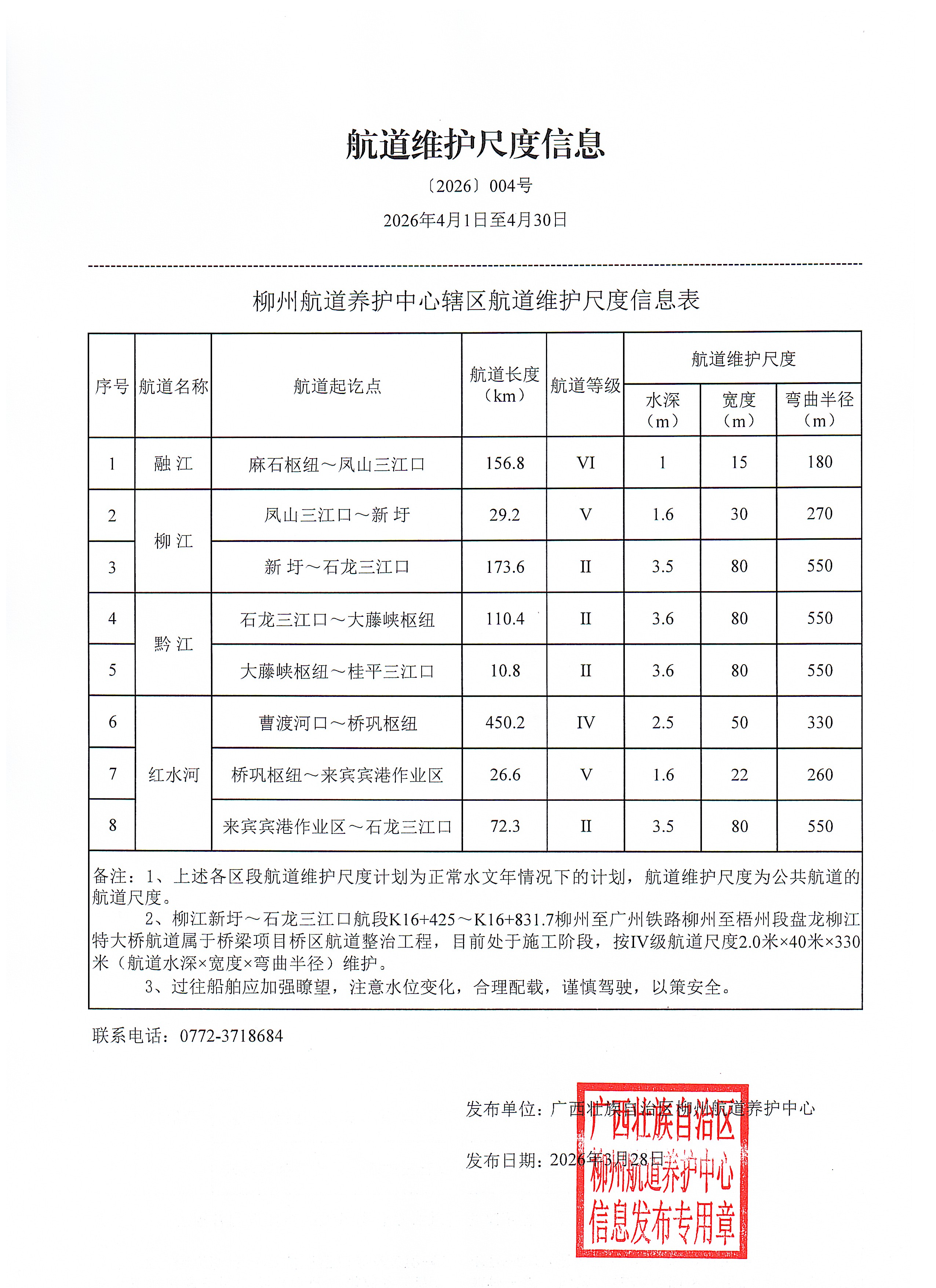 柳州航道养护中心2026年4月航道维护尺度信息.jpg